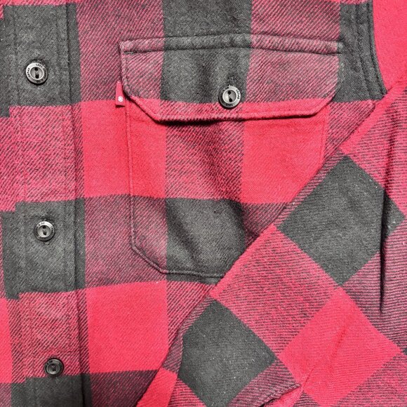 Levis Red & Black Buffalo Plaid Button-Up Flannel Shirt - M - Picture 10 of 13